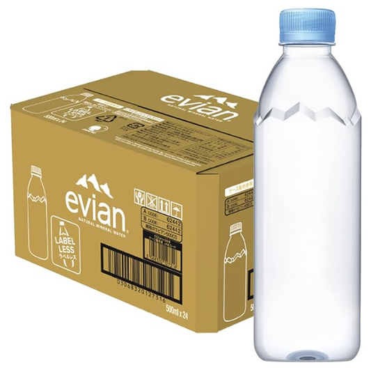 Evian(エビアン)  ミネラルウォーター ラベルレス 500ml×24本