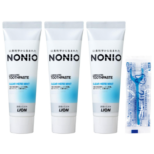 NONIO(ノニオ) ハミガキ クリアハーブミント 歯磨き粉 フッ素 130g×3個 +フロス付き